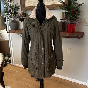 DKNY Olive Green Women's Parka Coat